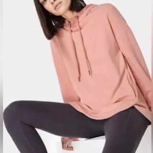 Sweaty Betty Escape Luxe Antique Pink Fleece Athleisure Hoodie Size 8/10